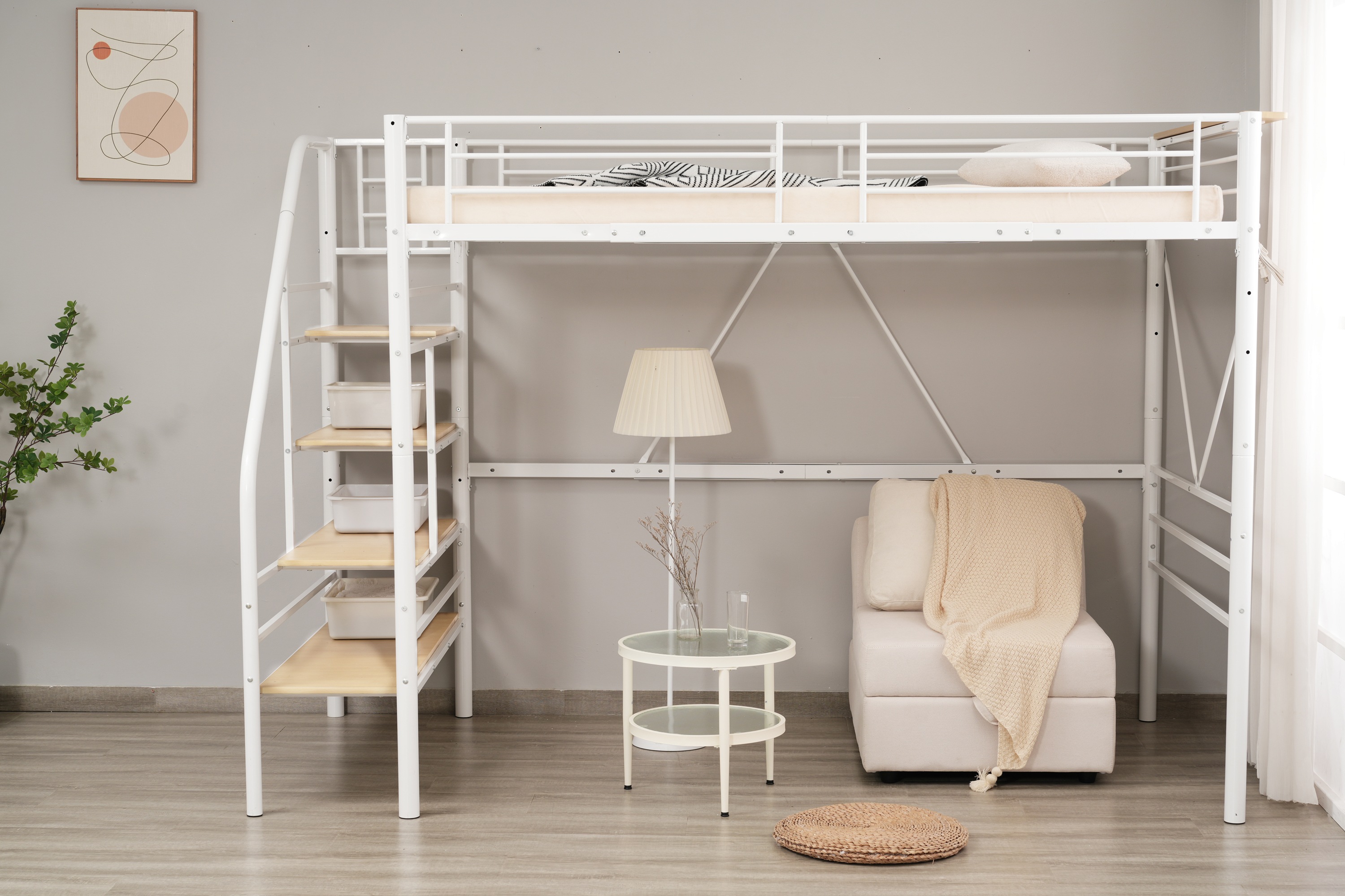 【即日発送】SD ロフトベッド 階段付き パイプベッドセミダブル コンセント付き 収納 スチール 耐震 ベッド シングル パイプベッド パイプベッドフレームのみ【SDセミダブル】 【即日発送】SD ロフトベッド 階段付き パイプベッドセミダブル コンセント付き 収納 スチール 耐震 ベッド シングル パイプベッド パイプベッドフレームのみ【SDセミダブル】