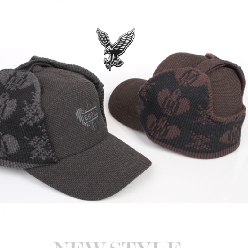 (Ninaspari) イーグルジャカードニットイヤーマフコールドブリムハット (8SH279)