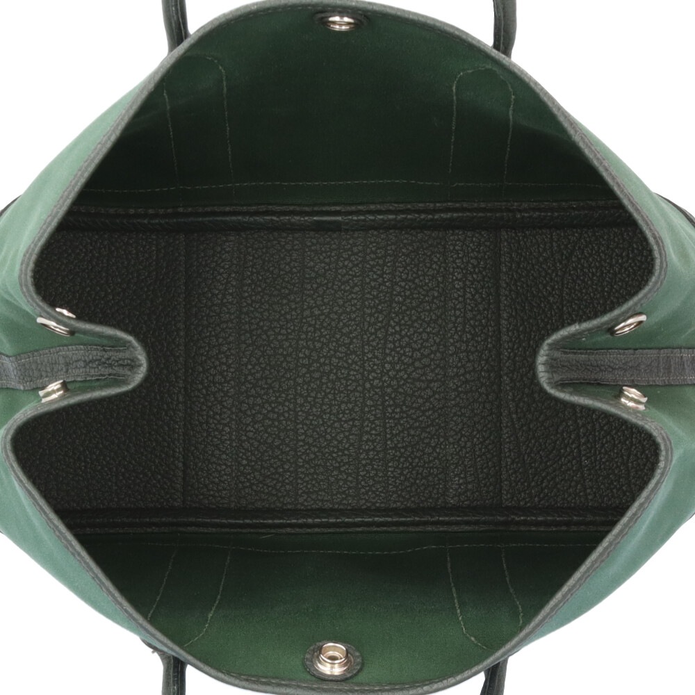 エルメス ガーデンパーティTPM ハンドバッグ トワルアッシュ グリーン HERMES 中古