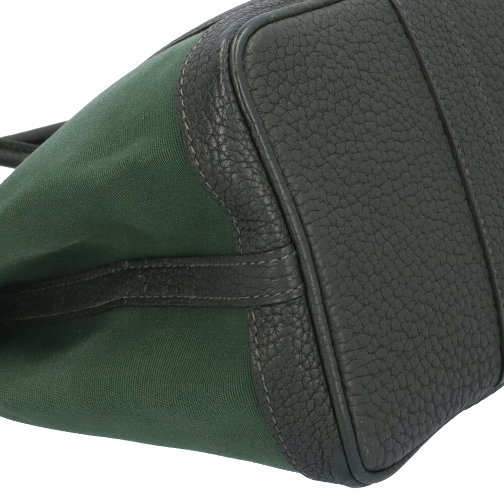 エルメス ガーデンパーティTPM ハンドバッグ トワルアッシュ グリーン HERMES 中古