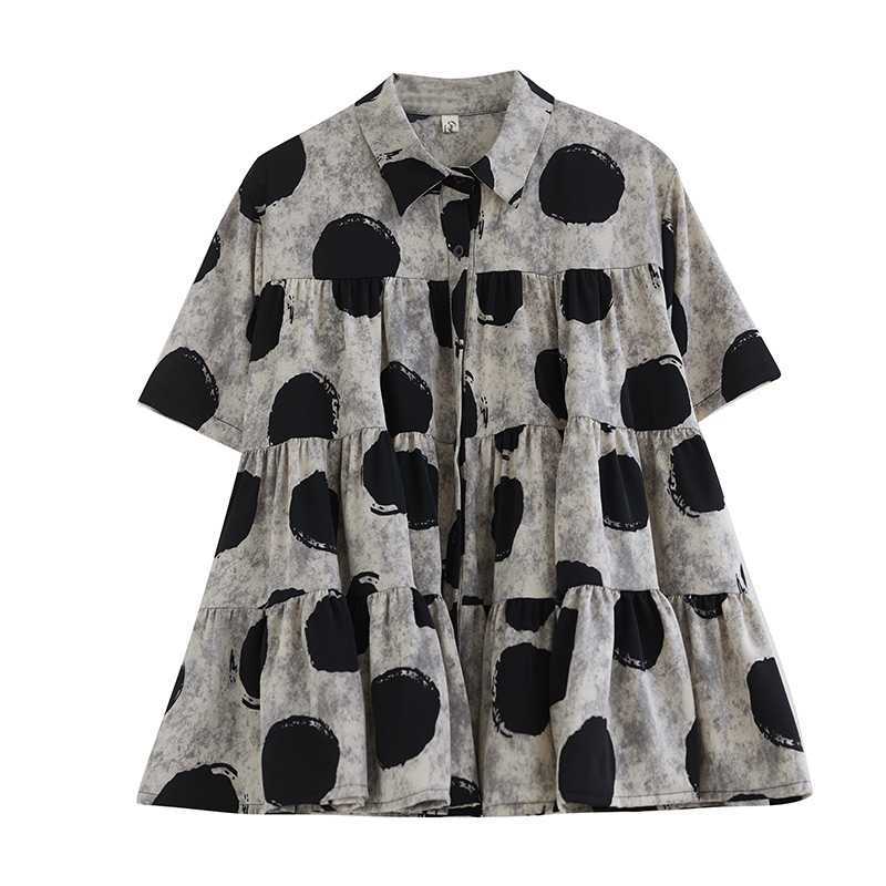 25大きいサイズゆったりインクプリントシフォンシャツ 「ファットガール」 25大きいサイズゆったりインクプリントシフォンシャツ 「ファットガール」