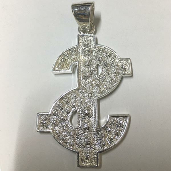 セール HIPHOPジュエリー メンズ ネックレス トップ $ ドル ジルコニア シルバー 925 プレーティング ストリート スタイル ヒップホップ アクセサリー ブリンブリン ジュエリー HI セール HIPHOPジュエリー メンズ ネックレス トップ $ ドル ジルコニア シルバー 925 プレーティング ストリート スタイル ヒップホップ アクセサリー ブリンブリン ジュエリー HI