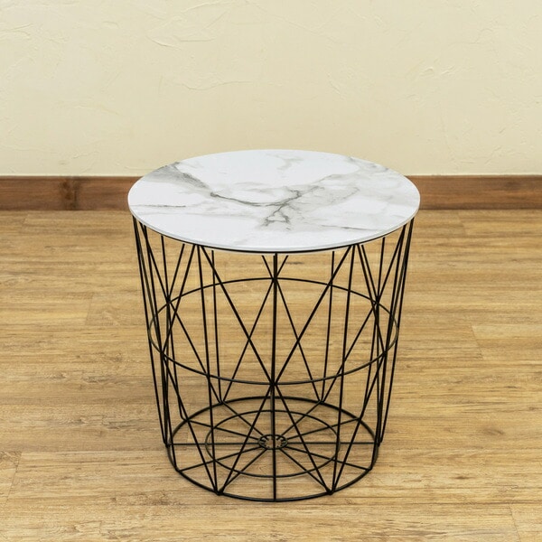 マルチサイドテーブル40Φcm ヴィンテージブラウン（VBR） 完成品