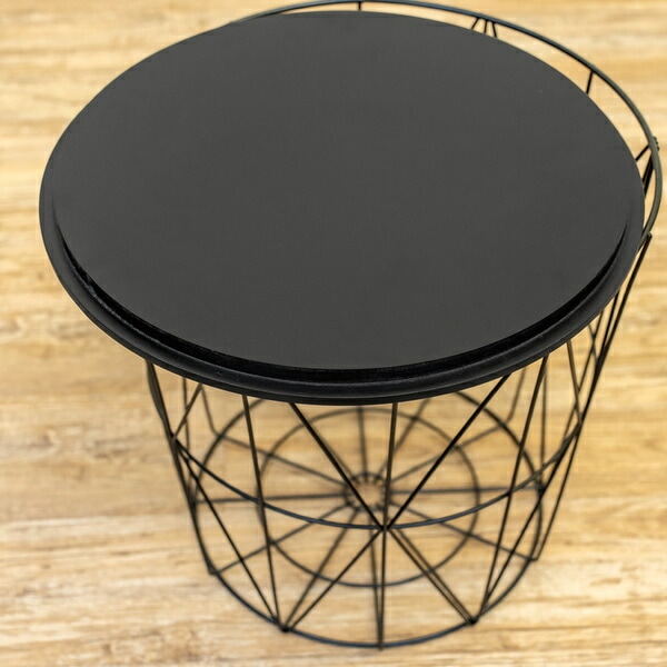 マルチサイドテーブル40Φcm ヴィンテージブラウン（VBR） 完成品