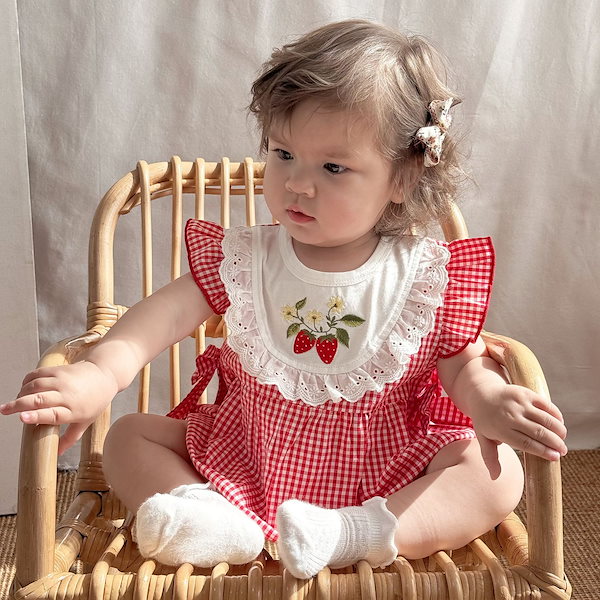 Qoo10] 女の子の赤ちゃんの服薄い赤ちゃんイチゴの