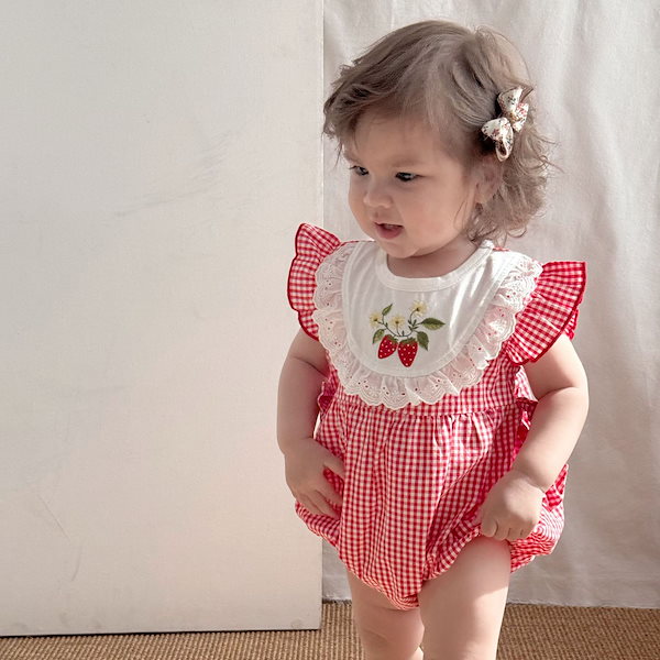 Qoo10] 女の子の赤ちゃんの服薄い赤ちゃんイチゴの