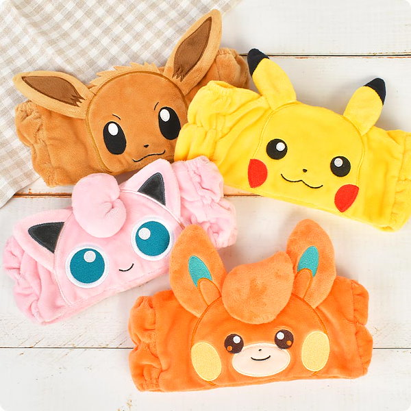ポケモン ぬいぐるみ　クッション　リュック　ポーチ　ヘアバンド　セット Qoo10] ブランドなし ヘアバンド ポケモン 洗顔 キャラクター