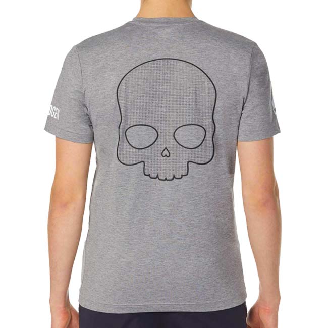 海外サイズ HYDROGEN(ハイドロゲン) 2023 FW メンズ メッシュラバースカル TECH 半袖Tシャツ バックプリント D00006-015 グレーメランジ_1