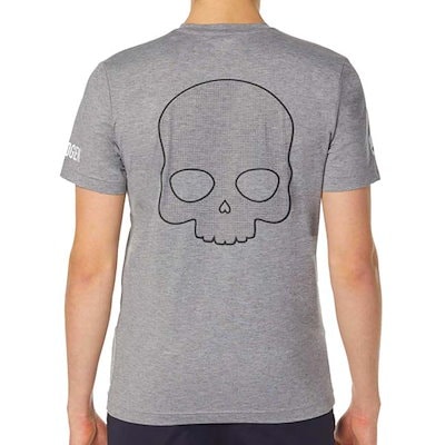 海外サイズ HYDROGEN(ハイドロゲン) 2023 FW メンズ メッシュラバースカル TECH 半袖Tシャツ バックプリント D00006-015 グレーメランジ