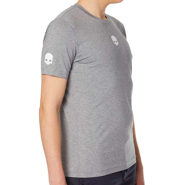 海外サイズ HYDROGEN(ハイドロゲン) 2023 FW メンズ メッシュラバースカル TECH 半袖Tシャツ バックプリント D00006-015 グレーメランジ_2