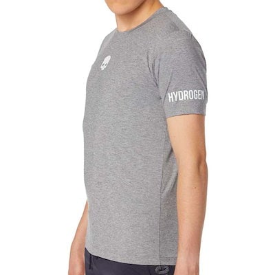 海外サイズ HYDROGEN(ハイドロゲン) 2023 FW メンズ メッシュラバースカル TECH 半袖Tシャツ バックプリント D00006-015 グレーメランジ