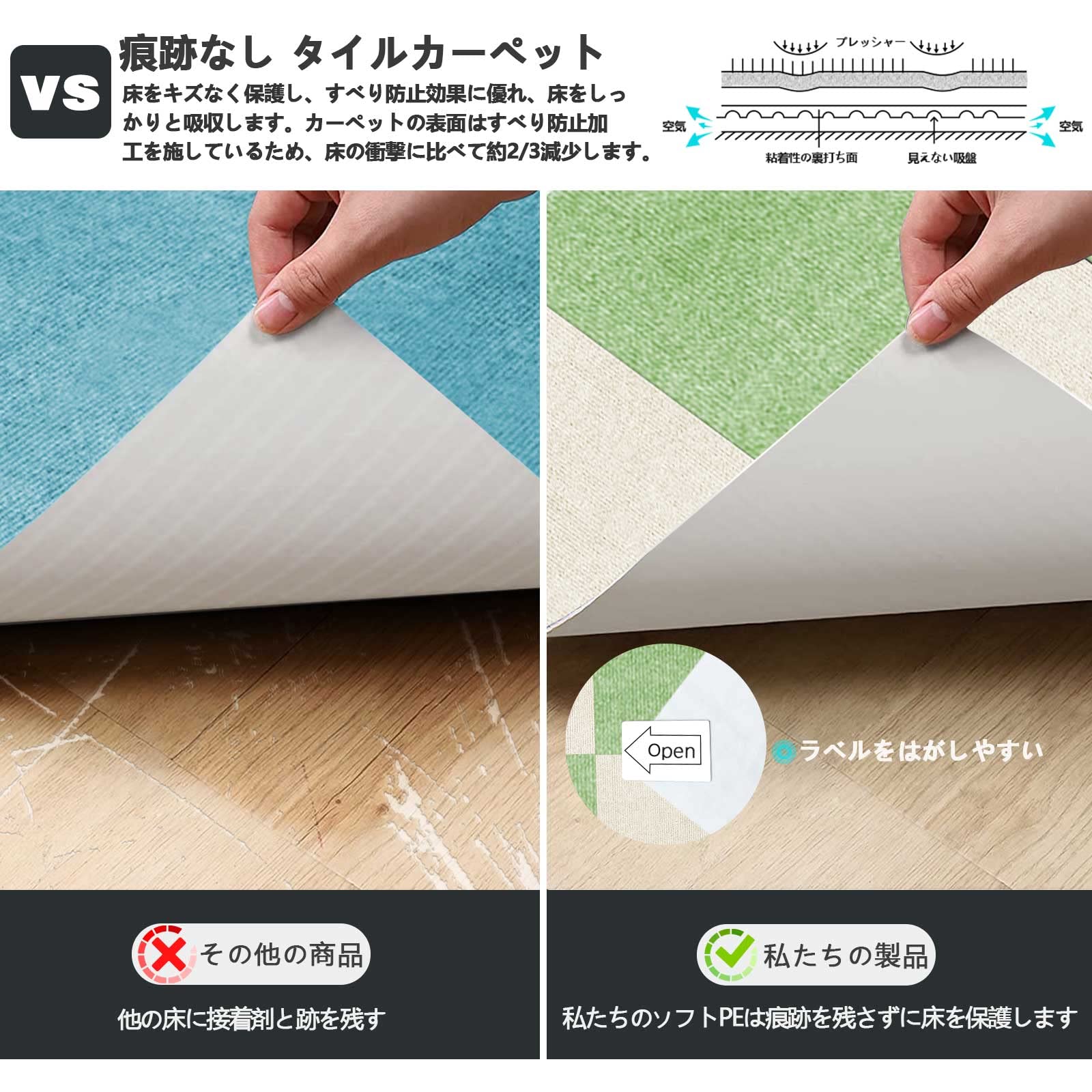 ジョイントマット タイルカーペット 夏用大判 HUIJIE フローリング カーペット 30x30 (約1.5畳) 30枚セット パズルマット 防音 消臭 洗える 吸着タイルマット 高齢者の滑り止め対策 ジョイントマット タイルカーペット 夏用大判 HUIJIE フローリング カーペット 30x30 (約1.5畳) 30枚セット パズルマット 防音 消臭 洗える 吸着タイルマット 高齢者の滑り止め対策