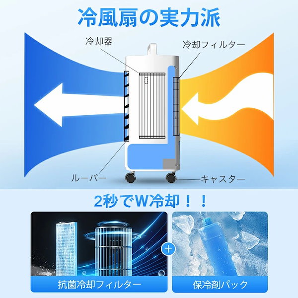 Qoo10] 冷風機 保冷剤 冷風扇 -20℃強力冷風