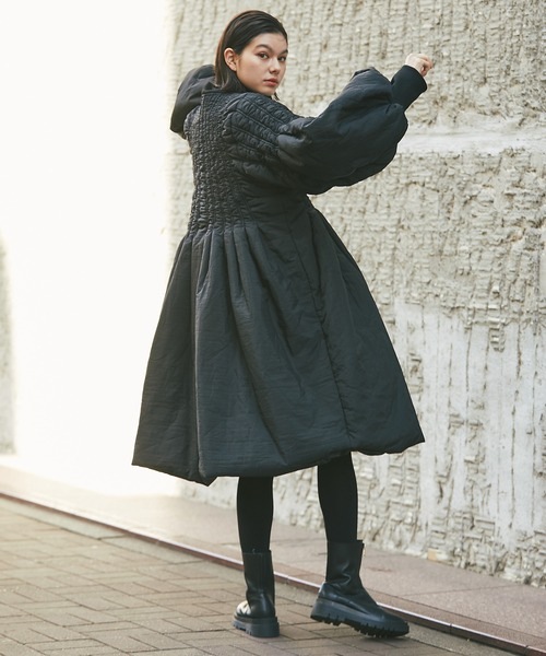 ダウン ダウンジャケット バルーン袖エコロングダウンコート レディース ダウン ダウンジャケット バルーン袖エコロングダウンコート レディース