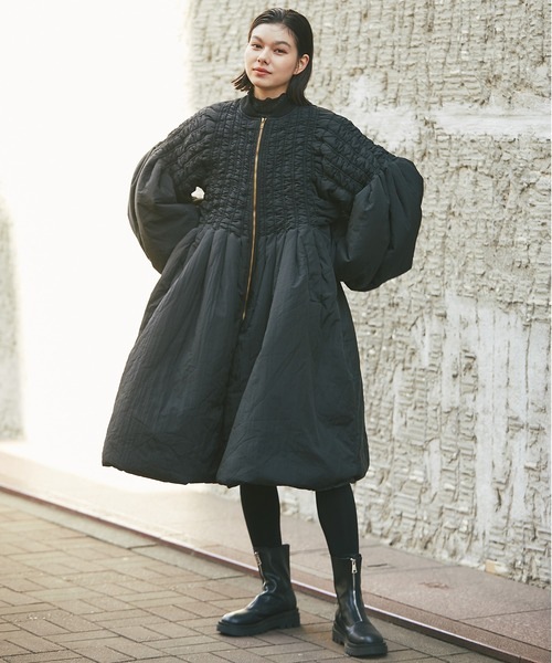 ダウン ダウンジャケット バルーン袖エコロングダウンコート レディース ダウン ダウンジャケット バルーン袖エコロングダウンコート レディース