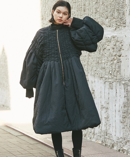ダウン ダウンジャケット バルーン袖エコロングダウンコート レディース ダウン ダウンジャケット バルーン袖エコロングダウンコート レディース