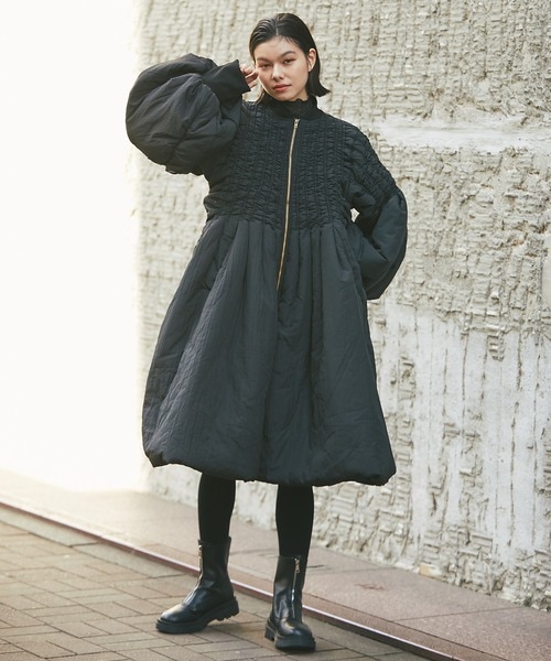 ダウン ダウンジャケット バルーン袖エコロングダウンコート レディース ダウン ダウンジャケット バルーン袖エコロングダウンコート レディース