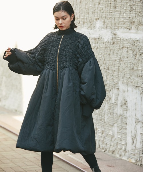 ダウン ダウンジャケット バルーン袖エコロングダウンコート レディース ダウン ダウンジャケット バルーン袖エコロングダウンコート レディース