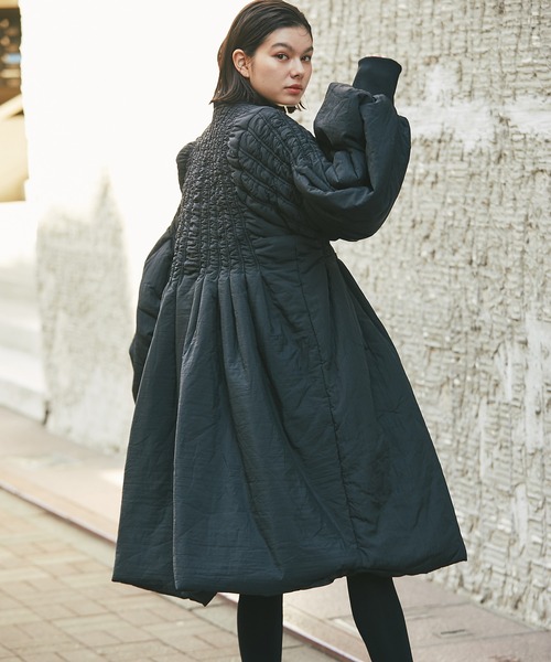 ダウン ダウンジャケット バルーン袖エコロングダウンコート レディース ダウン ダウンジャケット バルーン袖エコロングダウンコート レディース