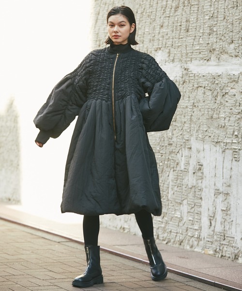 ダウン ダウンジャケット バルーン袖エコロングダウンコート レディース ダウン ダウンジャケット バルーン袖エコロングダウンコート レディース