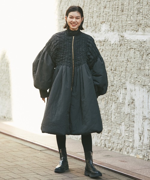 ダウン ダウンジャケット バルーン袖エコロングダウンコート レディース ダウン ダウンジャケット バルーン袖エコロングダウンコート レディース