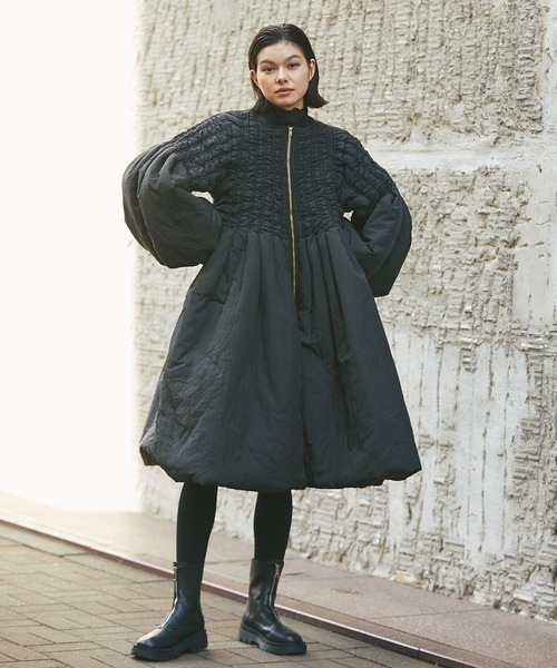 ダウン ダウンジャケット バルーン袖エコロングダウンコート レディース ダウン ダウンジャケット バルーン袖エコロングダウンコート レディース