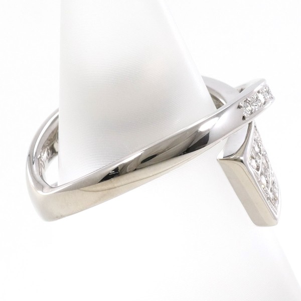 K14 14金 WG リング 指輪 10.5号 ダイヤ 0.26 ジュエリー 中古