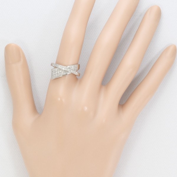 K14 14金 WG リング 指輪 10.5号 ダイヤ 0.26 ジュエリー 中古