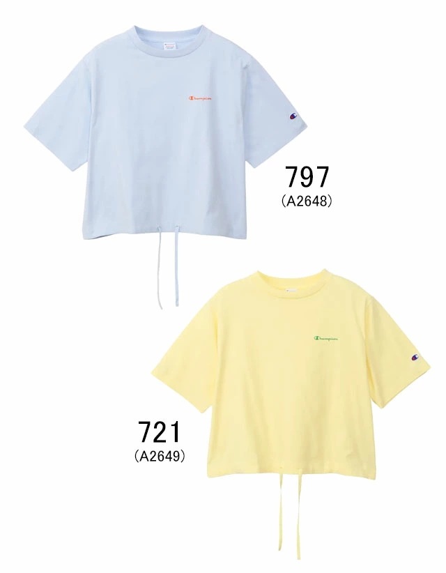 チャンピオン レディース Tシャツ ショートスリーブ 接触冷感 ドローストリング クルーネック アパレル コットン100% アメカジ ウェア CW-B322 055 オフブラック 010 ホワイト 0 チャンピオン レディース Tシャツ ショートスリーブ 接触冷感 ドローストリング クルーネック アパレル コットン100% アメカジ ウェア CW-B322 055 オフブラック 010 ホワイト 0