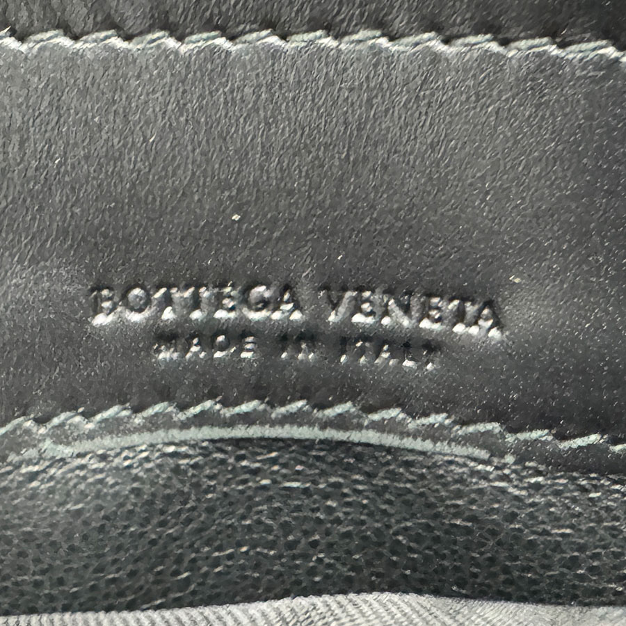 ボッテガヴェネタ BOTTEGAVENETA ラウンドファスナー長財布 イントレチャート レザー ブラック メンズ n0052