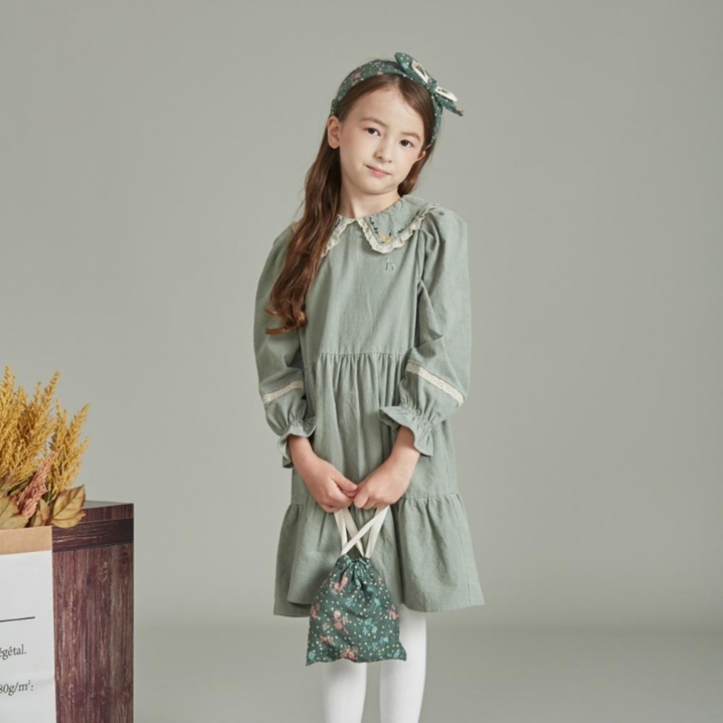 ヘジスキッズ フォレスト コーデュロイワンピース_ミント ヘジスキッズ フォレスト コーデュロイワンピース_ミント