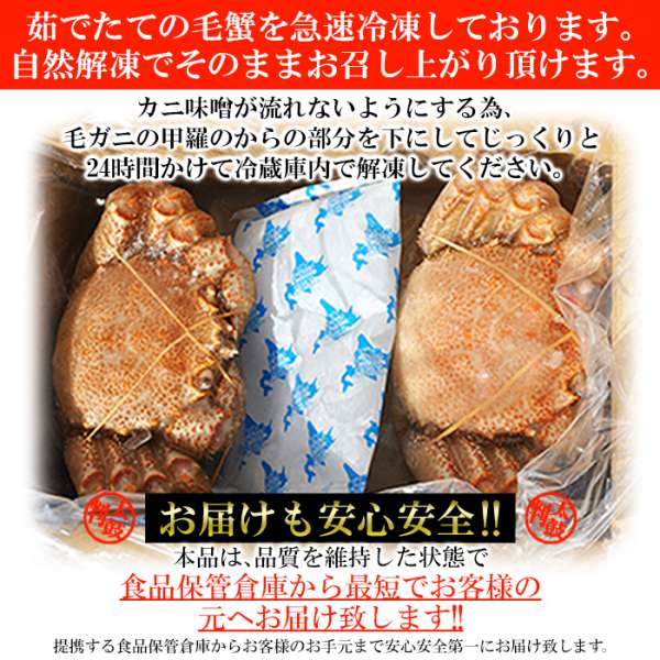 ギフト対応可商品 絶品 毛がに 400g2尾 北海道を代表する海の幸 販売元より直送 NK00000086 お歳暮 お中元 お土産 ご進物 ギフト 贈り物に最適
