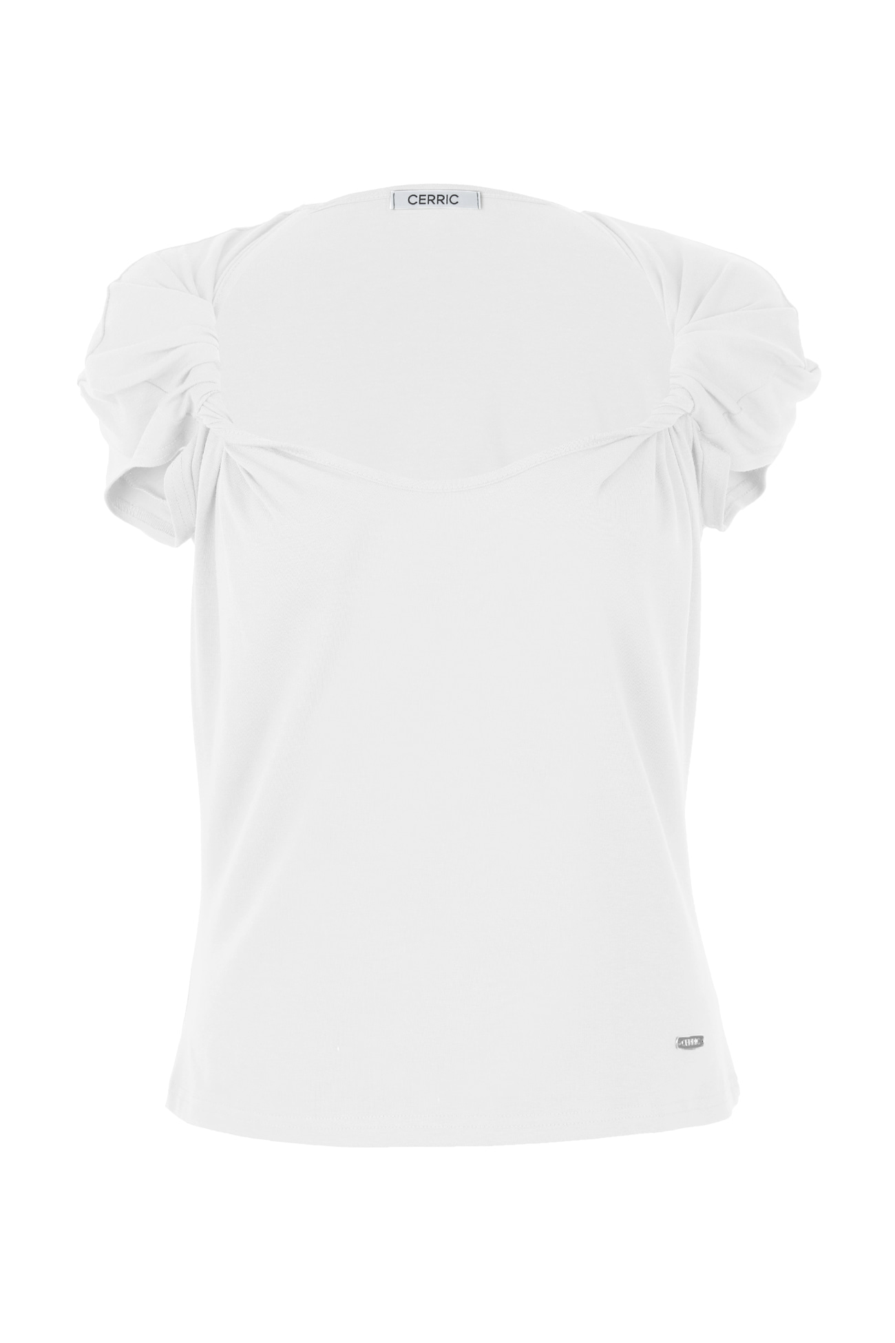 【CERRIC】 TWIST ROUND HALF TOP : WHITE