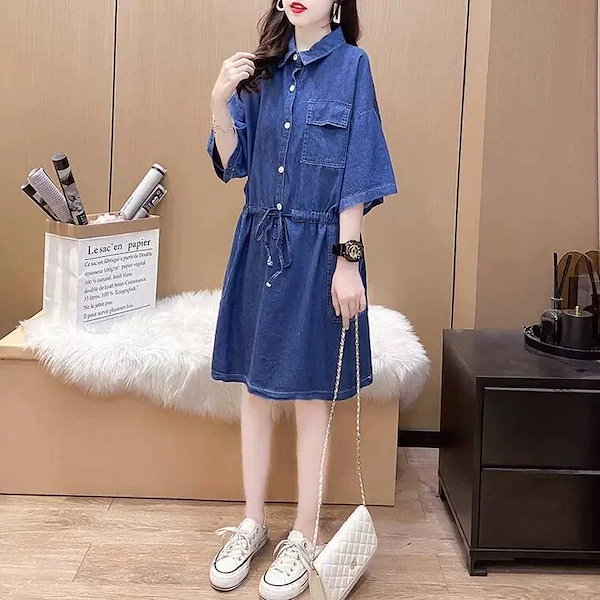 ♥夏人気♥デニムワンピース★無料配送 夏ワンピ一気見せ☀️ 9STYLEを紹介💡 📍1枚目 ららぽーと福岡店