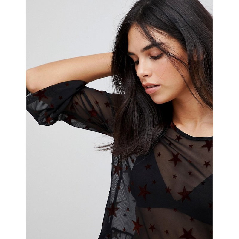 ワイ エー エス レディース トップス【Y.A.S Sustar Mesh Peplum Top】Black ワイ エー エス レディース トップス【Y.A.S Sustar Mesh Peplum Top】Black