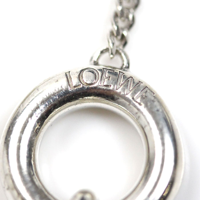 LOEWE ロエベ シルバー925 アナグラム ネックレス 0010770980 15.8g 42cm レディース 中古