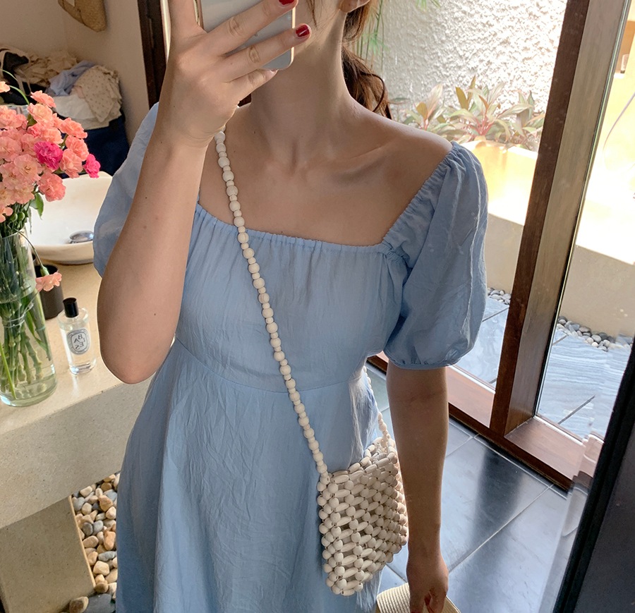 4色 ワンピース 半袖 春夏 フォーマル フレア ひざ丈 ミモレ丈 パフスリーブ スクエアネック フレア Aライン ウエストリボン バックリボン 色展開 ホワイト ブラック ブルー ピンク ワンサイズ 4色 ワンピース 半袖 春夏 フォーマル フレア ひざ丈 ミモレ丈 パフスリーブ スクエアネック フレア Aライン ウエストリボン バックリボン 色展開 ホワイト ブラック ブルー ピンク ワンサイズ