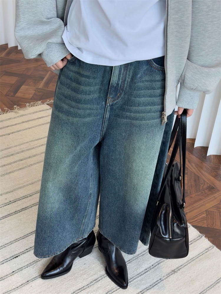 INSスタイル 2025早春 ジーンズ トレンド ゆったりする 七分パンツ カジュアルパンツ デニムパンツ レトロ 水洗い ワイドパンツ INSスタイル 2025早春 ジーンズ トレンド ゆったりする 七分パンツ カジュアルパンツ デニムパンツ レトロ 水洗い ワイドパンツ