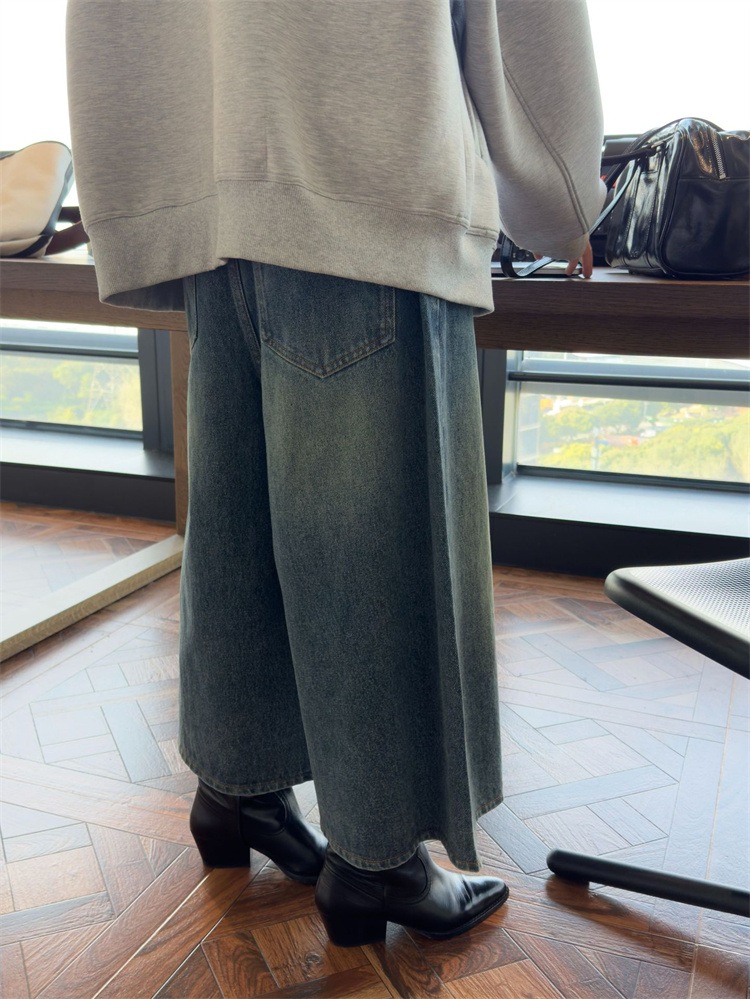 INSスタイル 2025早春 ジーンズ トレンド ゆったりする 七分パンツ カジュアルパンツ デニムパンツ レトロ 水洗い ワイドパンツ INSスタイル 2025早春 ジーンズ トレンド ゆったりする 七分パンツ カジュアルパンツ デニムパンツ レトロ 水洗い ワイドパンツ