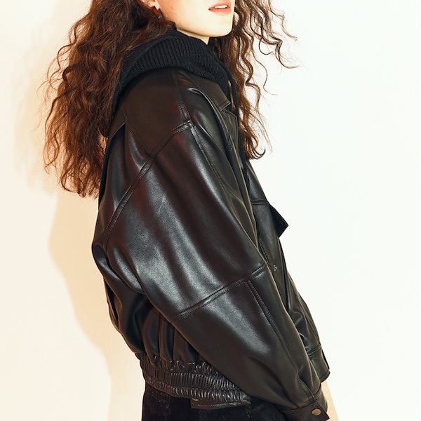 レザージャケット・コート [NASTY FANCY CLUB] MINIMAL CROP LEATHER JACKET NASTY FANCY CLUB] MINIMAL CROP LEATHER JACKET (FANCY CLUB