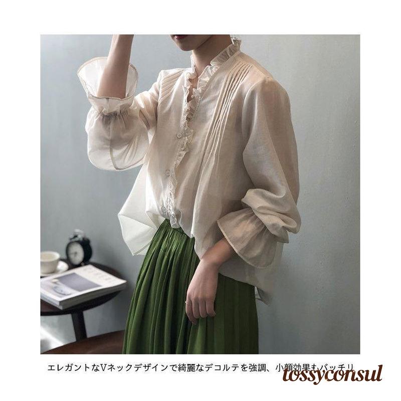 特別仕様ブラウス 長袖 レディース フリルブラウス レトロ Vネック プリーツブラウス ゆったり 長袖シャツ おしゃれ 長袖ブラウス 前開き バレンタイン プレゼント 新生活 特別仕様ブラウス 長袖 レディース フリルブラウス レトロ Vネック プリーツブラウス ゆったり 長袖シャツ おしゃれ 長袖ブラウス 前開き バレンタイン プレゼント 新生活