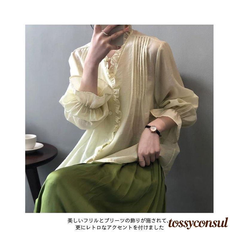 特別仕様ブラウス 長袖 レディース フリルブラウス レトロ Vネック プリーツブラウス ゆったり 長袖シャツ おしゃれ 長袖ブラウス 前開き バレンタイン プレゼント 新生活 特別仕様ブラウス 長袖 レディース フリルブラウス レトロ Vネック プリーツブラウス ゆったり 長袖シャツ おしゃれ 長袖ブラウス 前開き バレンタイン プレゼント 新生活