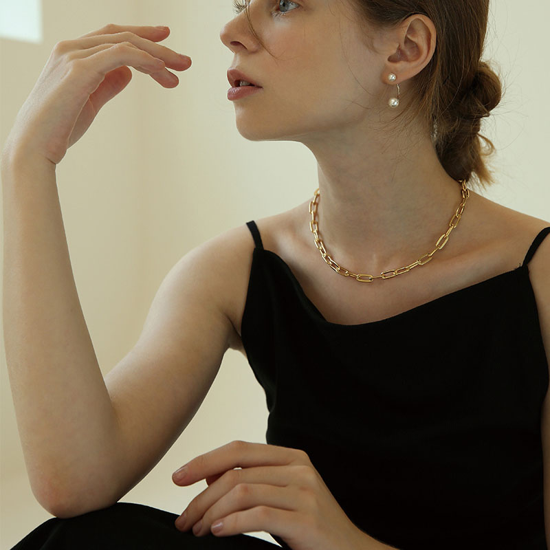 韓国発【LAZY DAWN】square chain necklace N002/追跡付 韓国発【LAZY DAWN】square chain necklace N002/追跡付 (LAZY