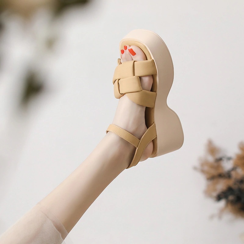 sサイズ サンダル 女性用 2024 プラットフォーム 厚底 ビーチシューズ 平底 編み込み アウター ローマンカジュアルシューズ sサイズ サンダル 女性用 2024 プラットフォーム 厚底 ビーチシューズ 平底 編み込み アウター ローマンカジュアルシューズ