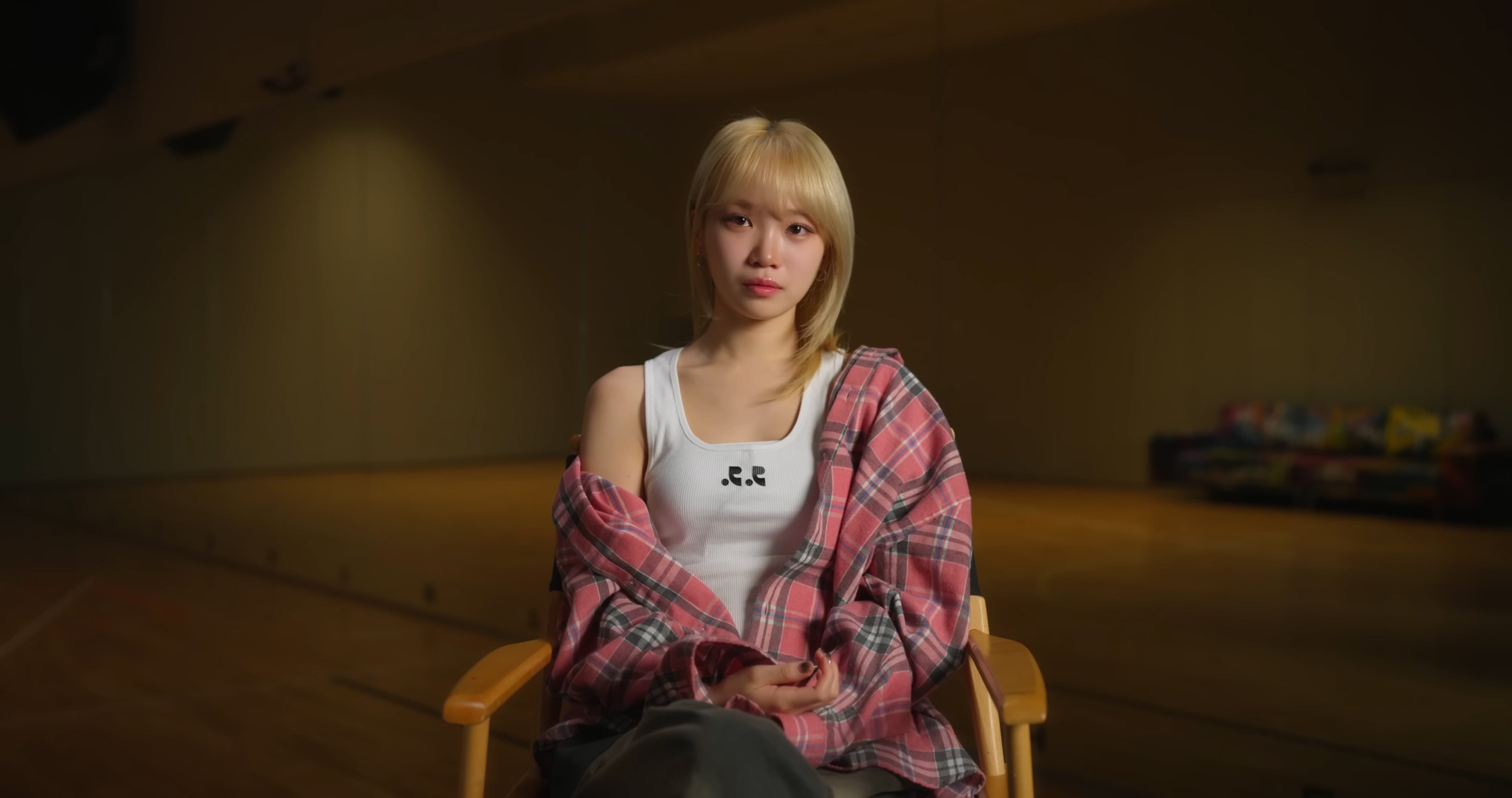 [LESSERAFIM チェウォン着用]Overfit Forest Check Shirt-Pink