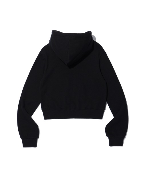 YOUHEE FLOWER CORSAGE HOODIE ZIPUP BLACK YHHZEC003BK