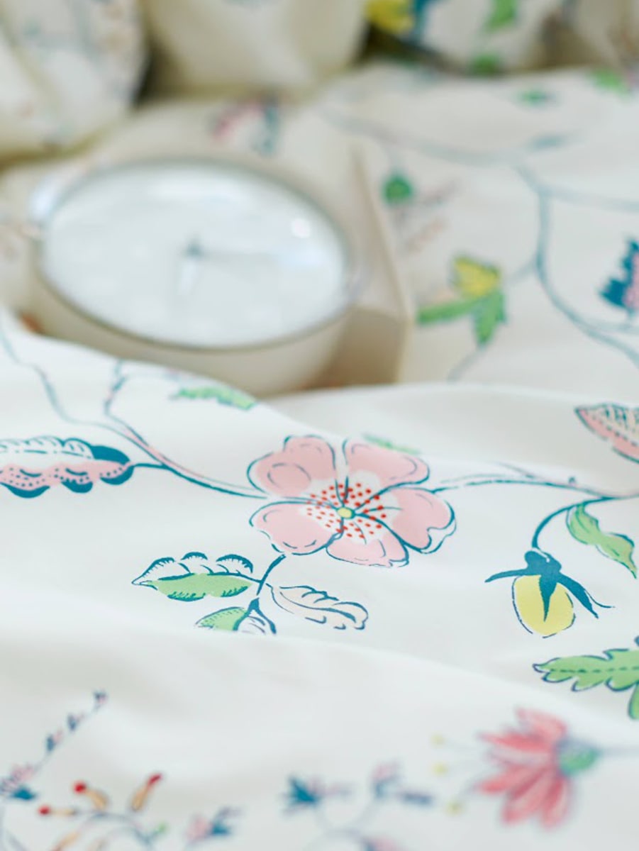 掛け布団カバー Fab the Home シングル リザ 綿100％ 日本製 ファブザホーム 布団カバー かけ布団カバー 掛けふとんカバー 掛けカバー 花柄 植物 草花 ボタニカルプリント