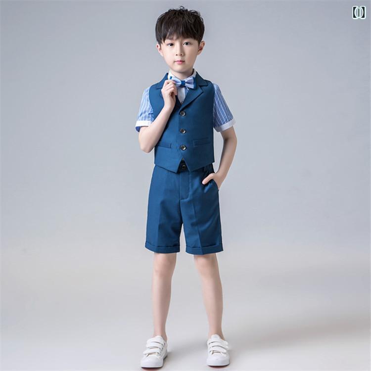 キッズ フォーマル スーツ ジュニア ファッション 男の子 夏 スーツ フラワーボーイ セットアップ 発表会 パフォーマンス 服 ブリティッシュ ステージ 衣装