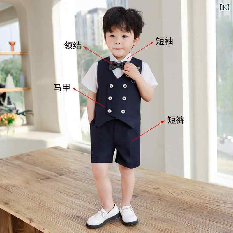 キッズ フォーマル スーツ ジュニア ファッション 男の子 夏 スーツ フラワーボーイ セットアップ 発表会 パフォーマンス 服 ブリティッシュ ステージ 衣装