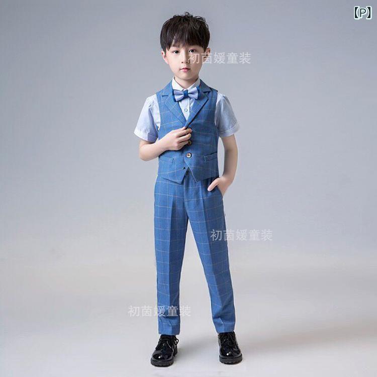 キッズ フォーマル スーツ ジュニア ファッション 男の子 夏 スーツ フラワーボーイ セットアップ 発表会 パフォーマンス 服 ブリティッシュ ステージ 衣装
